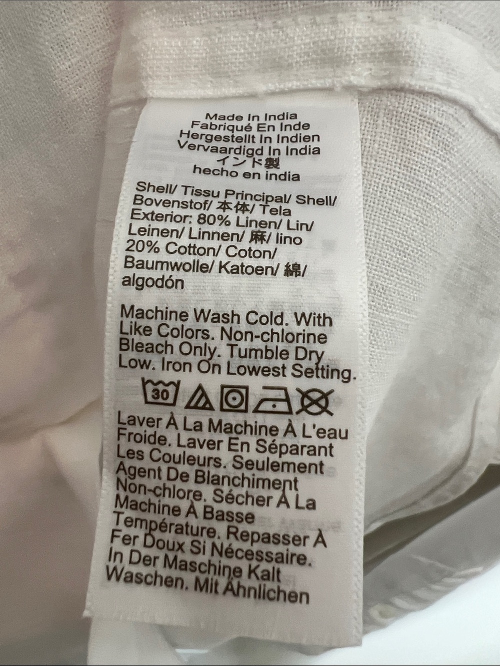 J. Crew Men's White Button-Down Linen Shirt - Picture 5 of 6